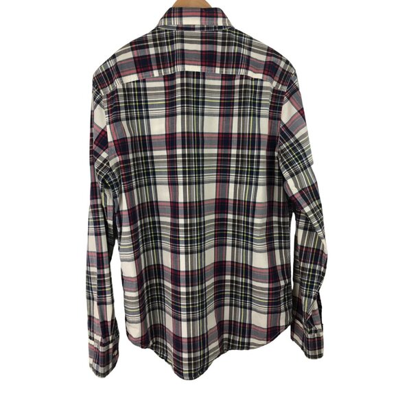 American Eagle Athletic Fit Multicolor Plaid Button Down Shirt Mens Size Medium - Picture 2 of 11